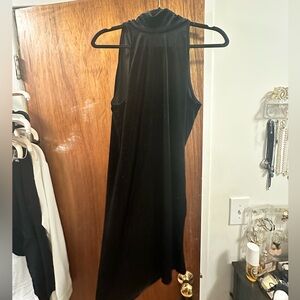 Veronica M - halter high neck black velvet dress